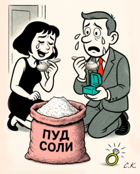 Глафира и парень вместе едят соль и плачут – неудачный тест на совместимость